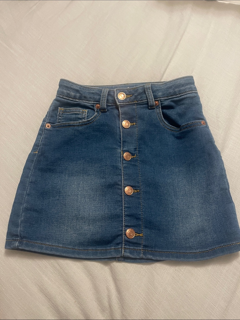 Cat & Jack Blue Denim Button-Front Kids Skirt